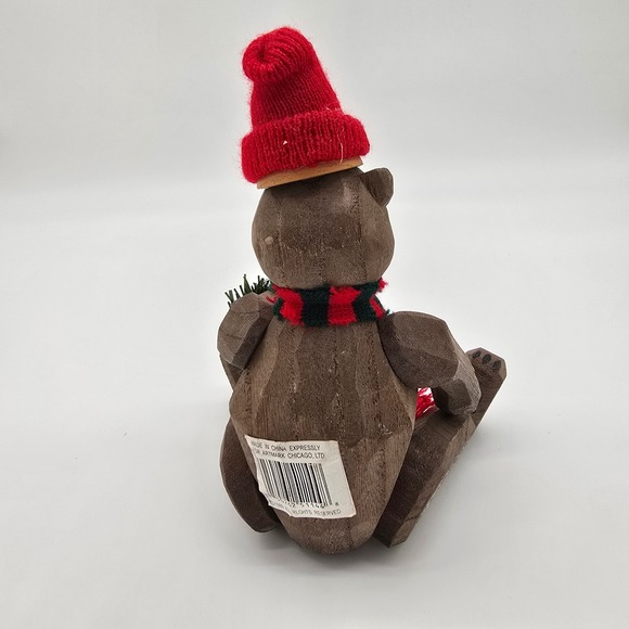 Vintage Wooden Teddy Bear Christmas Figurine Holiday Decor 1999 - Picture 4 of 9